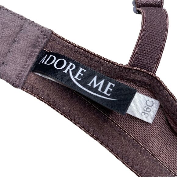 Adore Me Lightly Padded Underwire Bra Lace Womens Pink Black Size 36C - Picture 4 of 7